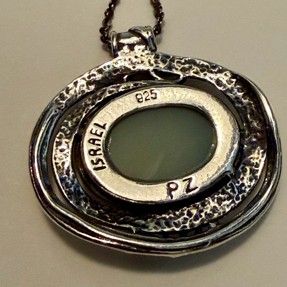 PZ Israel 925 Sterling Silver Druzy Pendant Necklace | Israeli Artisan Jewelry 💫 - Picture 3 of 4